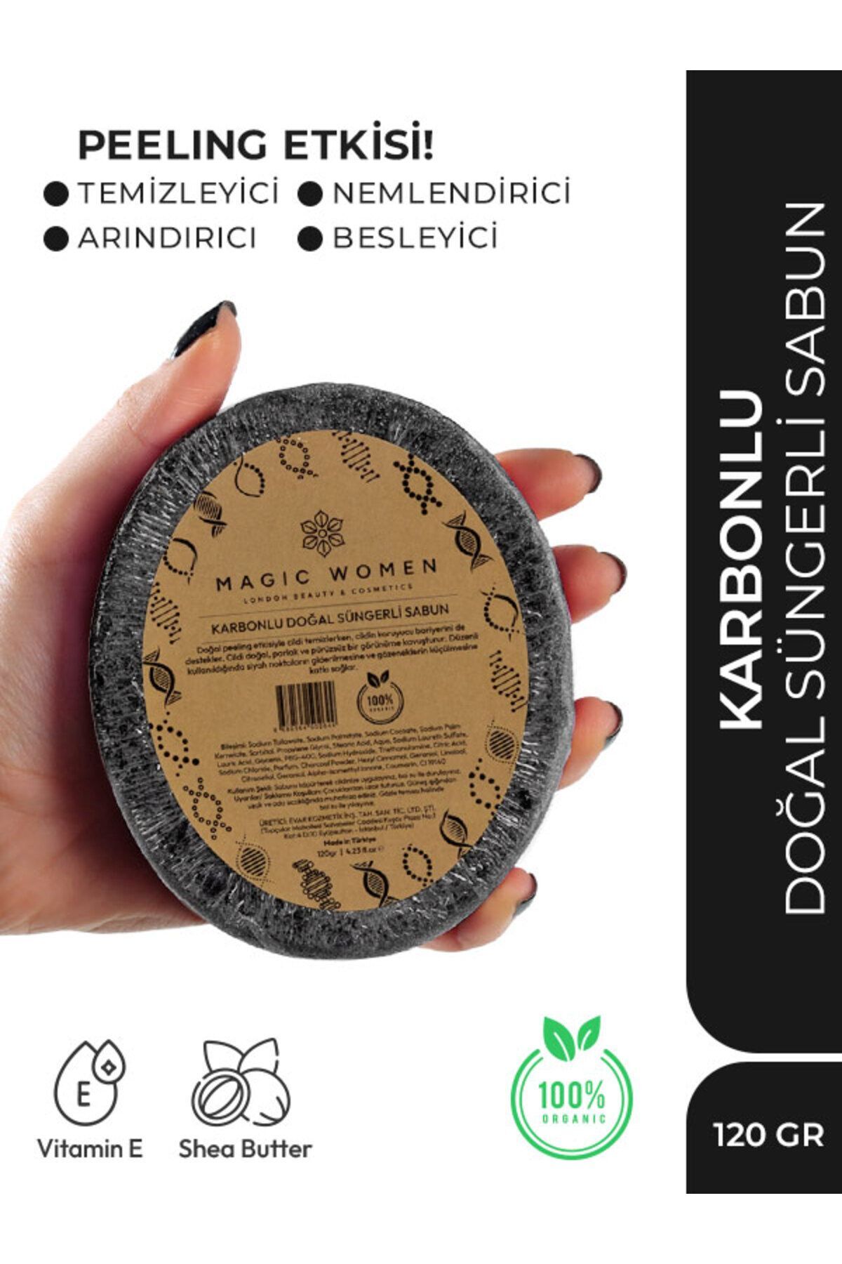 Magic Women Süngerli Doğal Sabun Karbon - 120gr