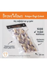 Köpek Ödülü Kolajen Örgü Çiğneme Çubuğu 30 cm 4 adet 260 Gram