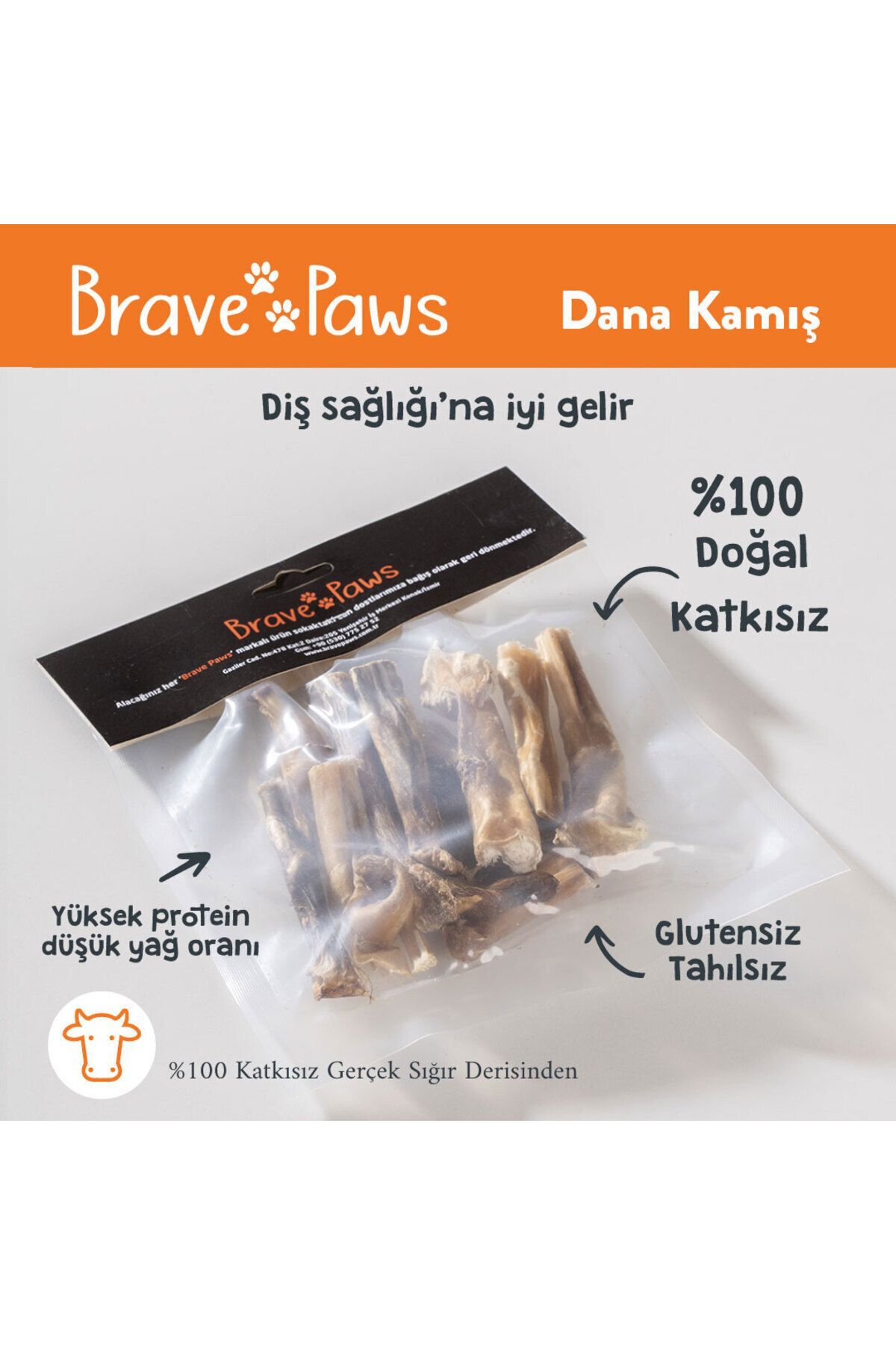 Dana Kamış %100 Doğal Köpek Çiğneme Çubuğu Kurutulmuş 100 gr Dana Kamış Köpek Ödülü