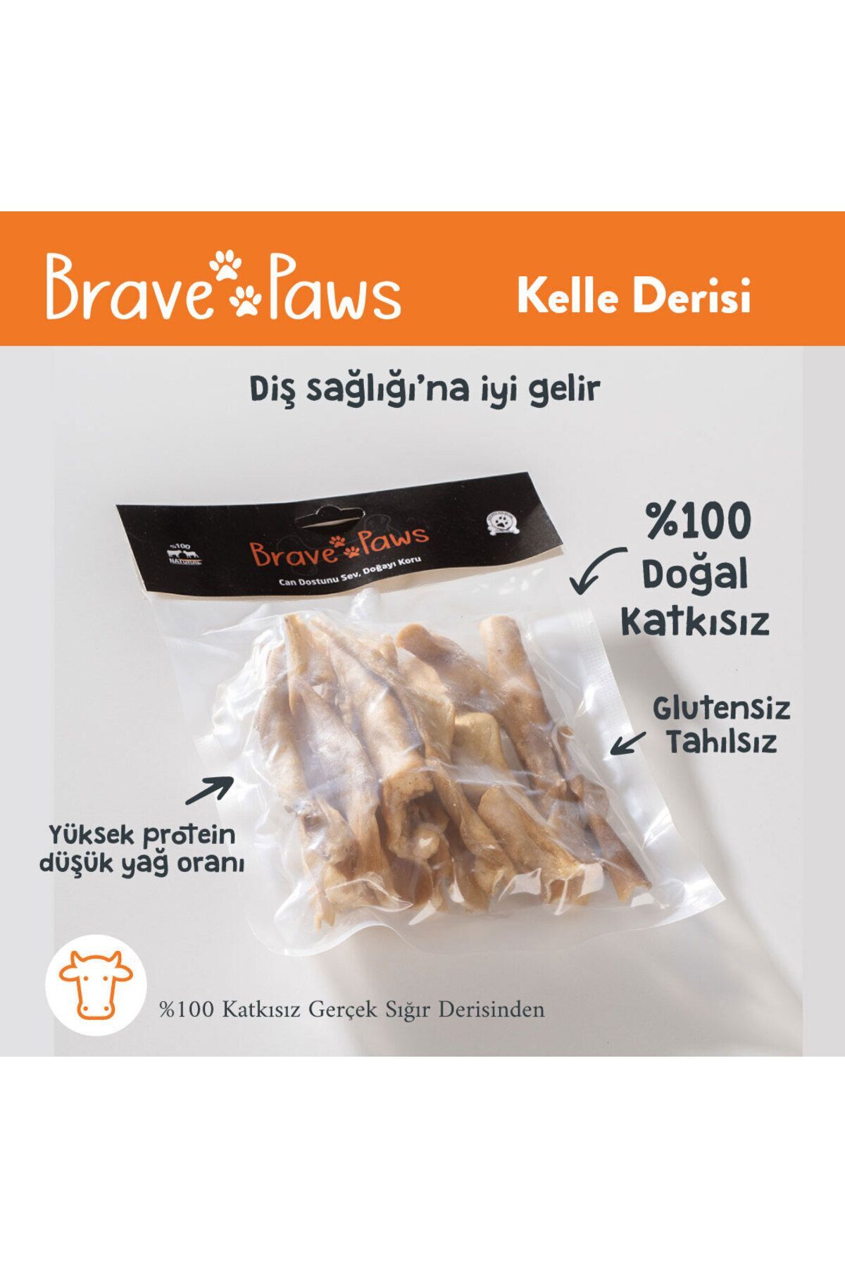 Lamb Headskin Stick - Kuzu Kelle Derisi 100 gr Köpek Ödül Maması %100 Kuzu