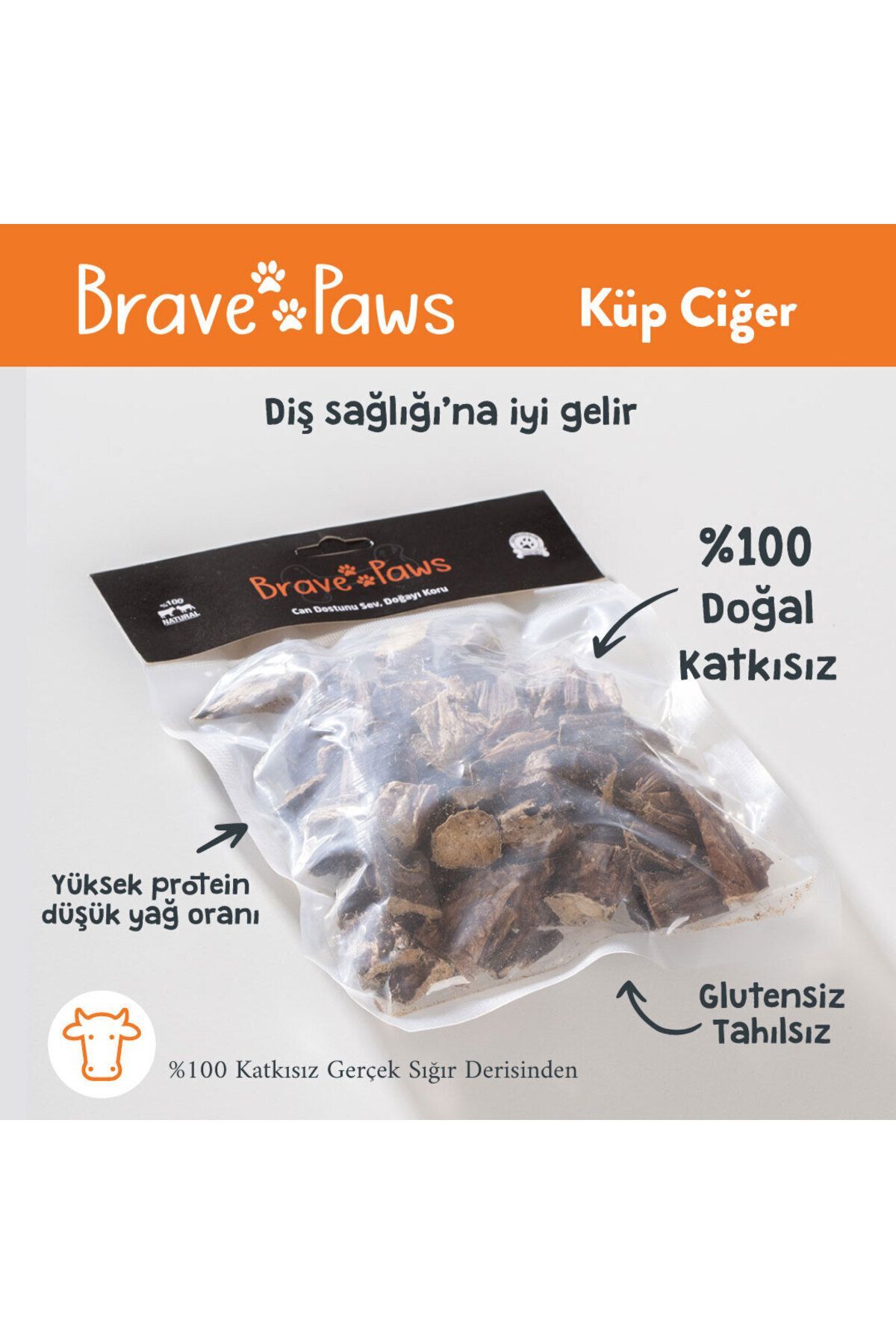Kurutulmuş Dana Ciğer Küp 100 gr Köpek Ödül Maması