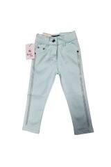 Kız Çocuk Turkuaz Renkli Kenarı Taşlı Pantalon TURKUAZ 6 Yaş Kadın / Kız