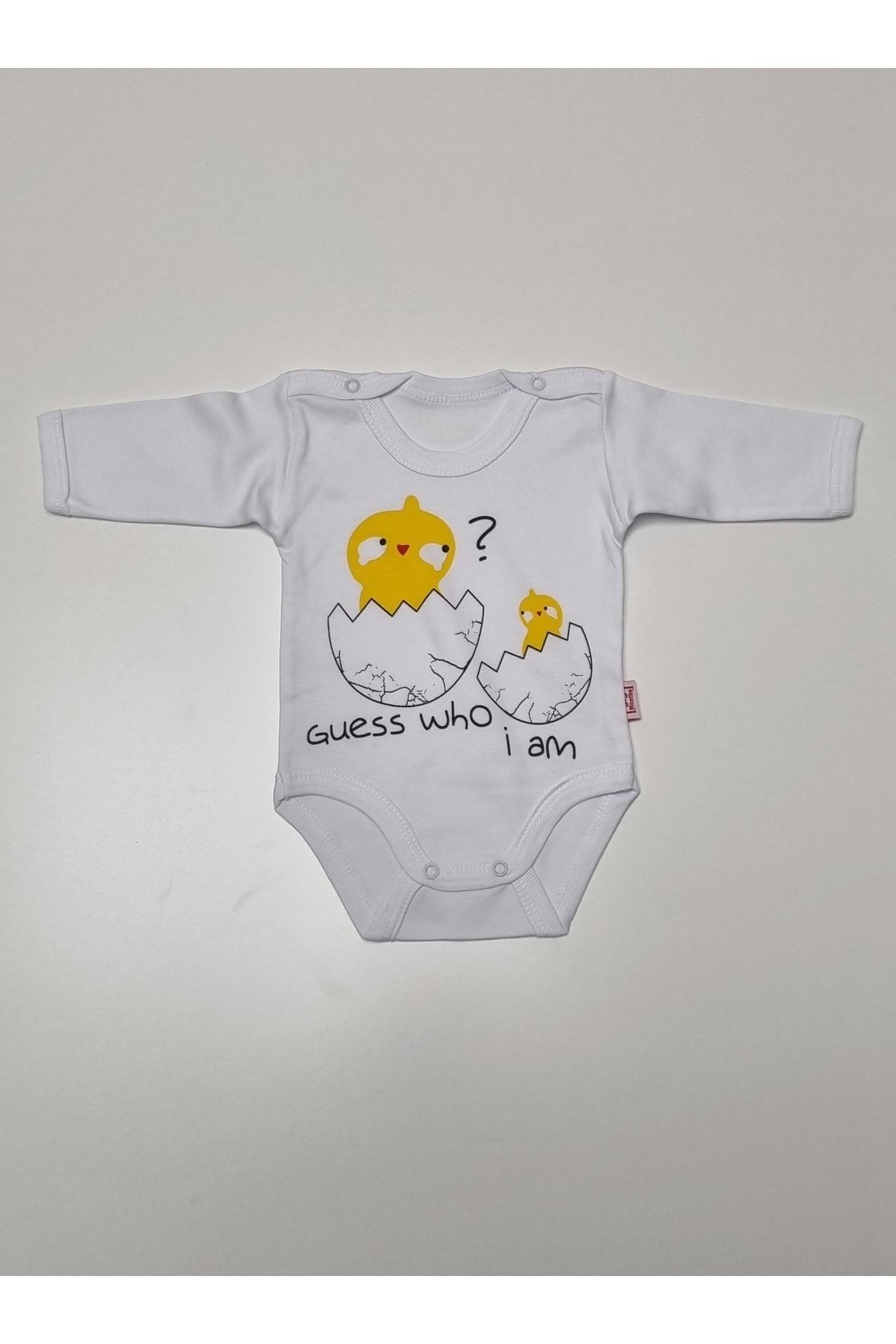 Çatlak Yumurta Baskılı Bebek Zıbını-beyaz BEYAZ 3-6 AY Unisex