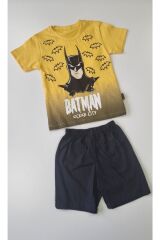 Moyes Erkek Çocuk Batman Baskılı Short & T- Shirt 2’li Yazlık Takım-sarı SARI 3 Yaş Erkek