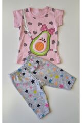 Avokado Kabartmalı Puantiye Baskılı Kız Bebek Altı & Üst Takımı-pembe PEMBE 3 Yaş Kadın / Kız