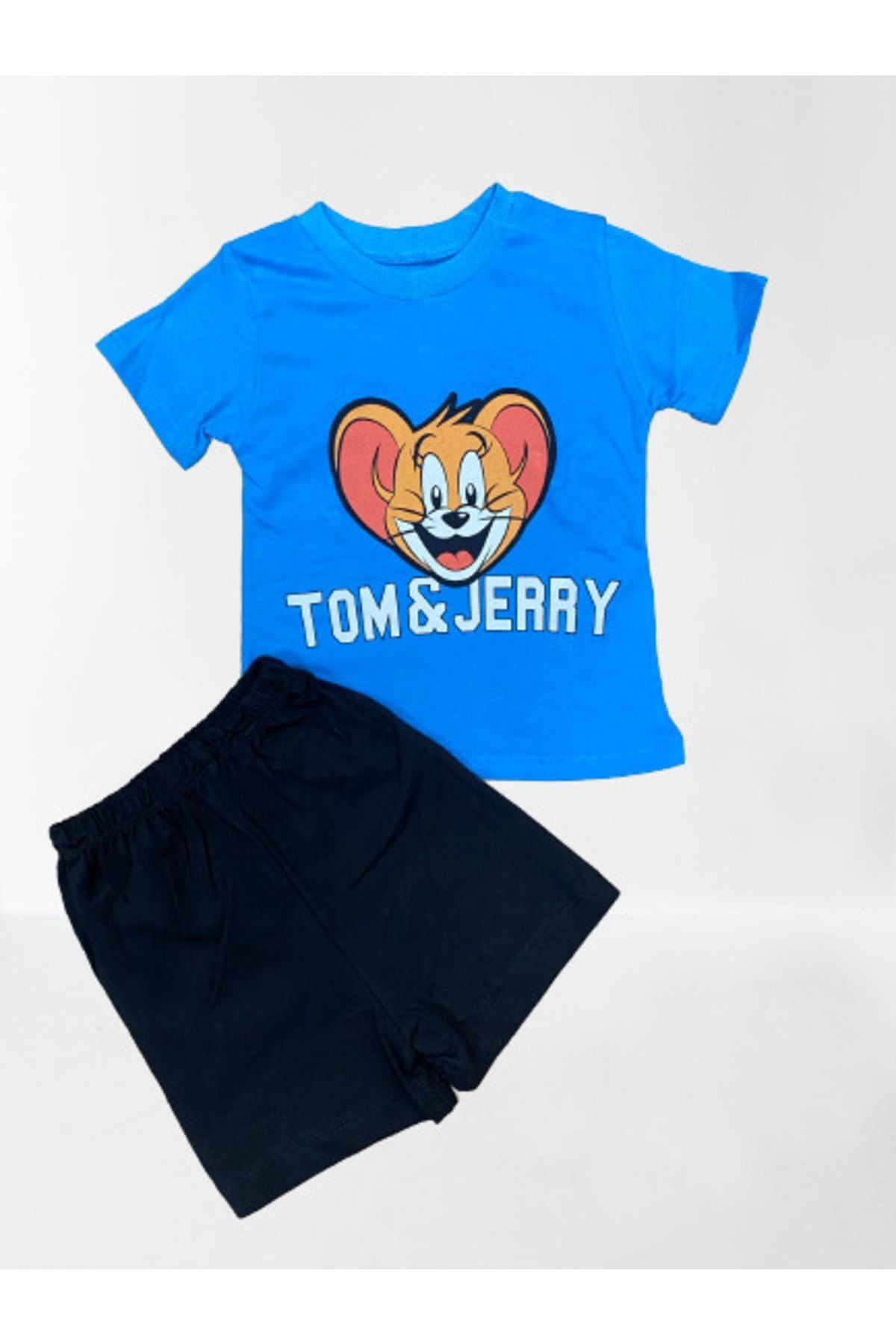 Erkek Çocuk Jerry Baskılı Short & T- Shirt 2’li Yazlık Takım MAVİ 2-4 Yaş Erkek