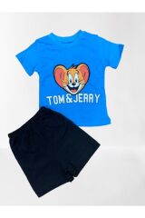 Erkek Çocuk Jerry Baskılı Short & T- Shirt 2’li Yazlık Takım MAVİ 2-4 Yaş Erkek
