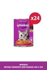 Konserve Biftekli Kedi Mama 24 X 400 gr